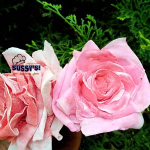Pink Rose Wafer Flower